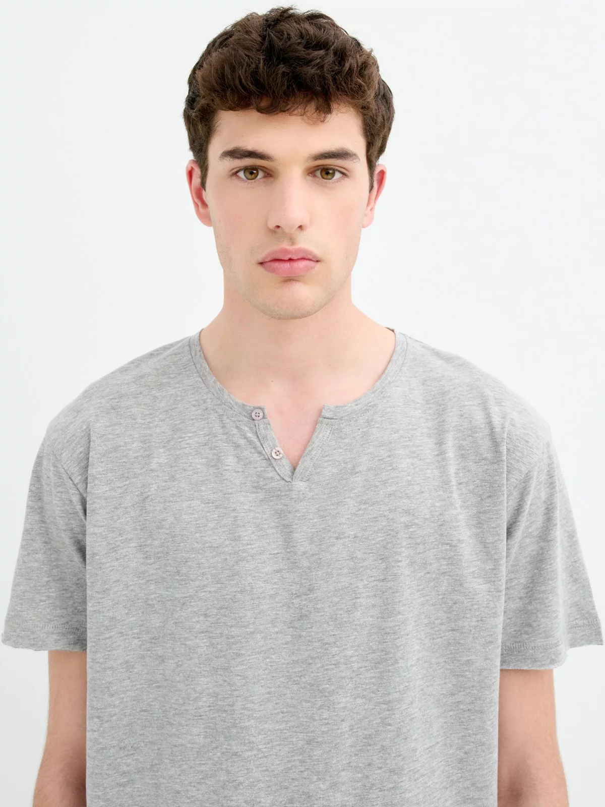 Short sleeve plain t-shirt medium melange detail view