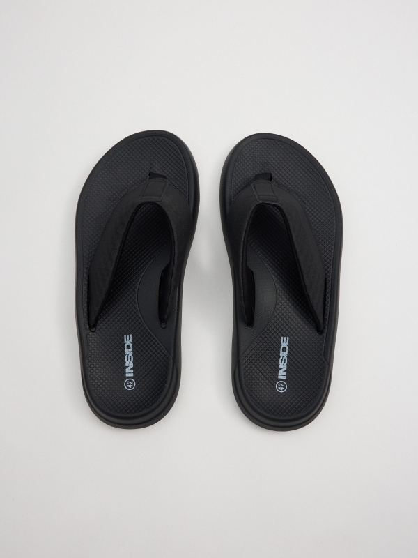 Two-strap velcro sandal black 45º back view