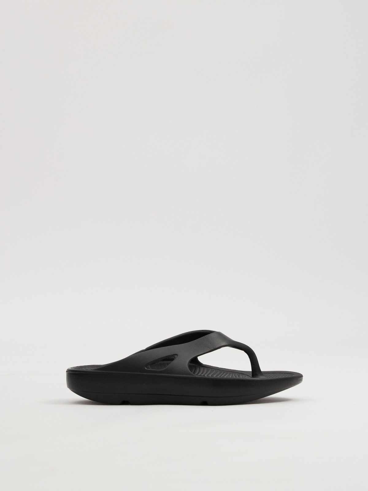 Chinelos dedo conforto preto preto vista detalhe