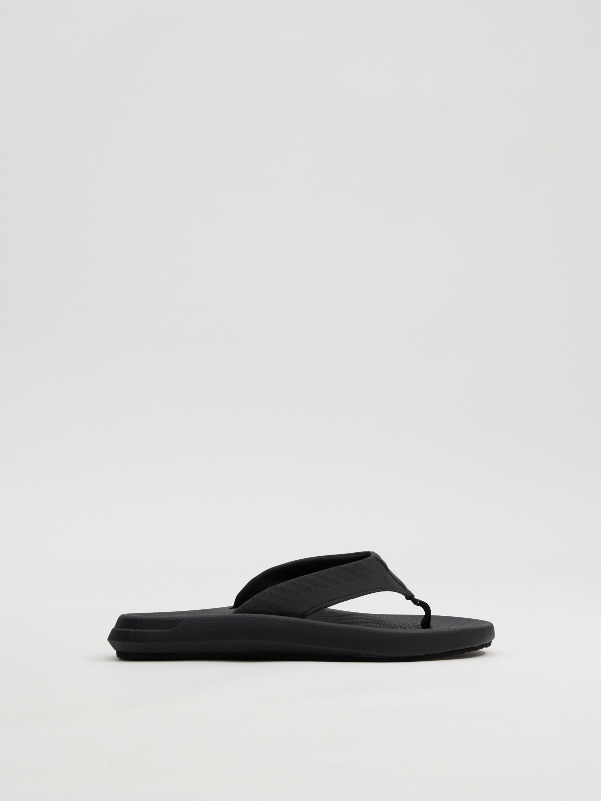 Chanclas dedo confort negro vista detalle