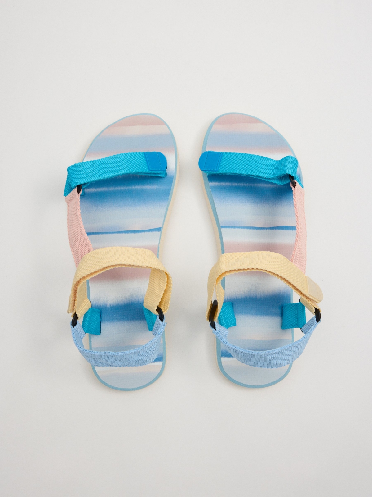 Chanclas cangrejeras multicolor multicolor vista cenital