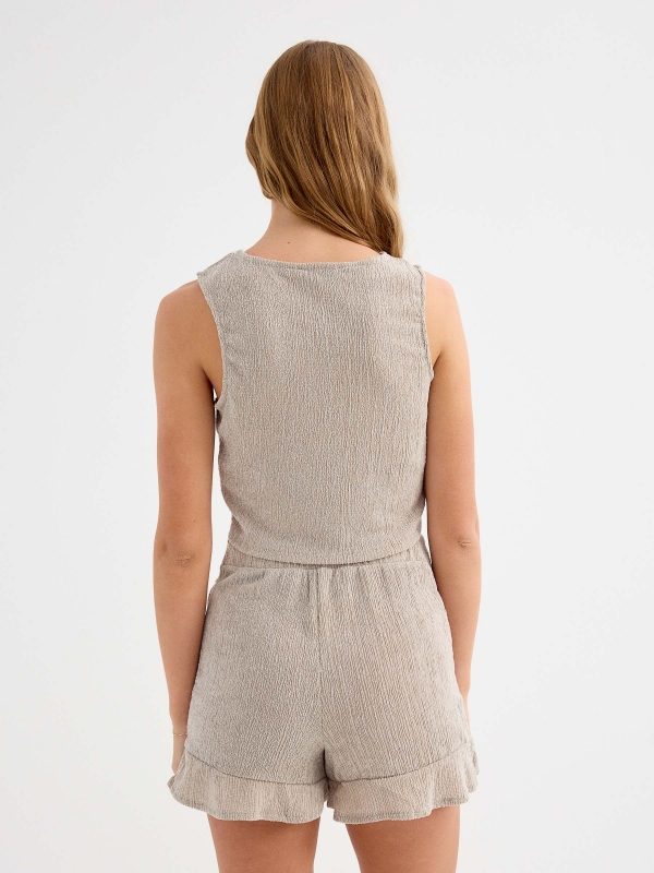 Falda pantalón taupé taupe vista media trasera
