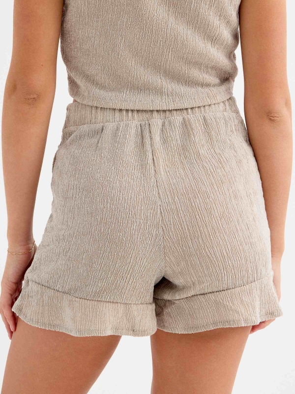Falda pantalón taupé taupe vista detalle trasero