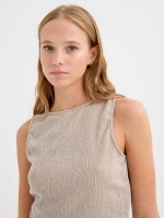 %Pto% Sleeveless textured top taupe