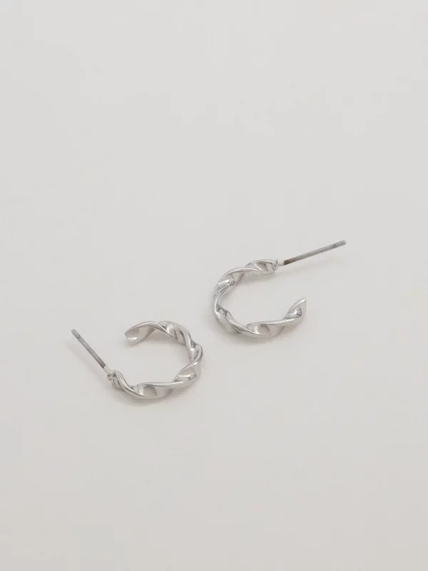 Set of 9 silver earrings multicolor detail view