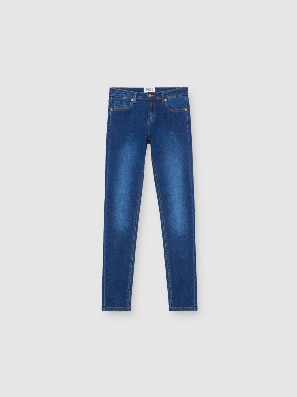 Mid rise skinny jeans blue detail view