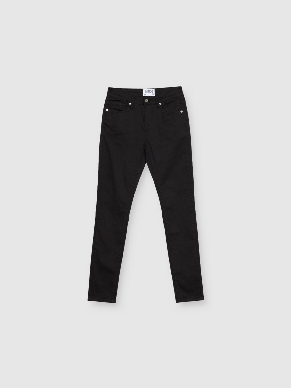 Jeans skinny mid rise negro vista detalle