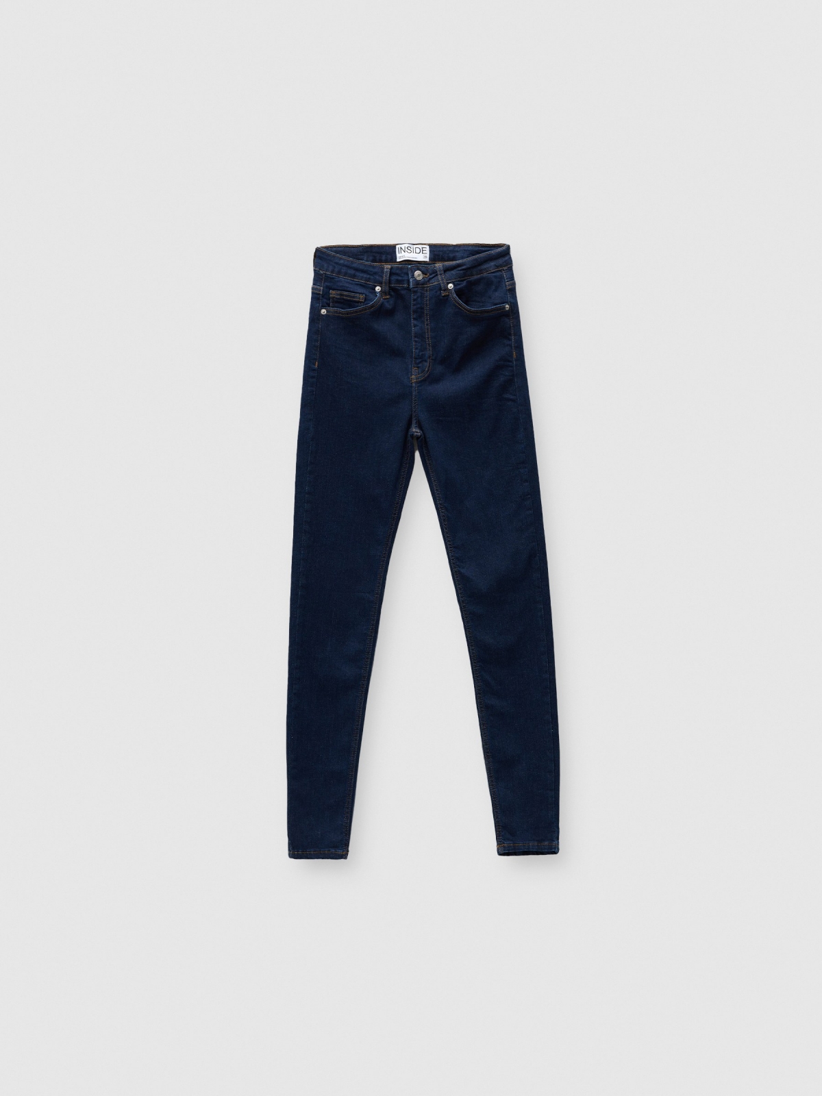  High rise skinny jeans dark blue front view
