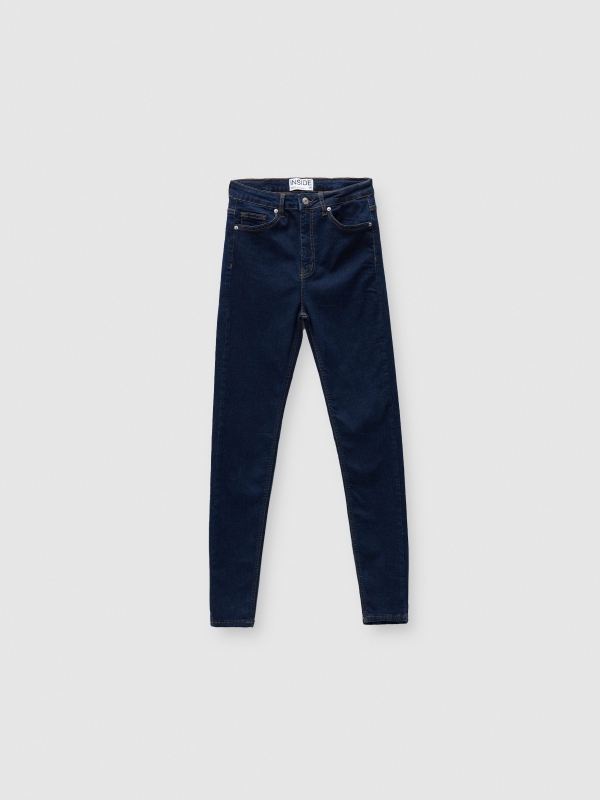  High rise skinny jeans dark blue front view