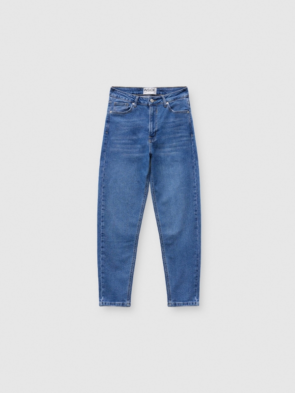 Calças de ganga da mãe slim azul vista detalhe