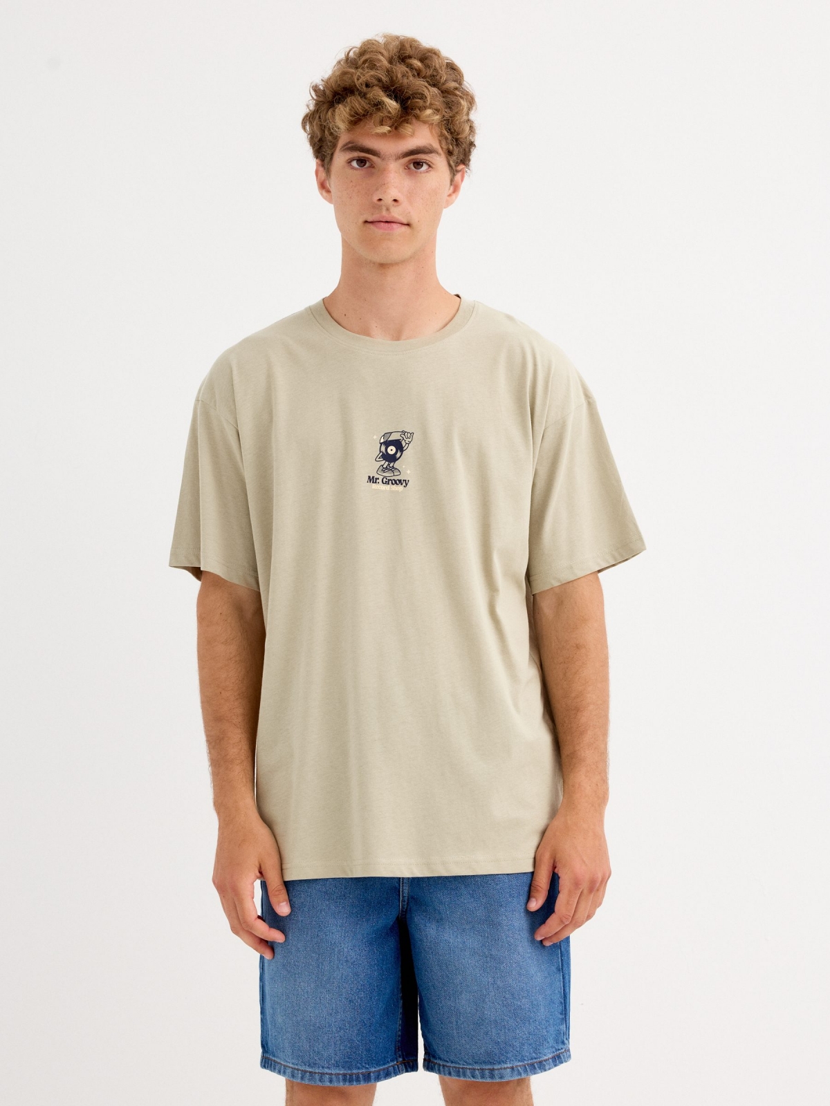 Mr Groovy T-shirt greyish green middle front view