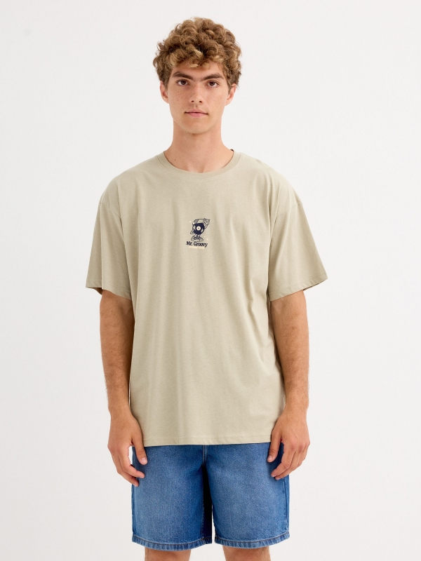 Mr Groovy T-shirt greyish green middle front view