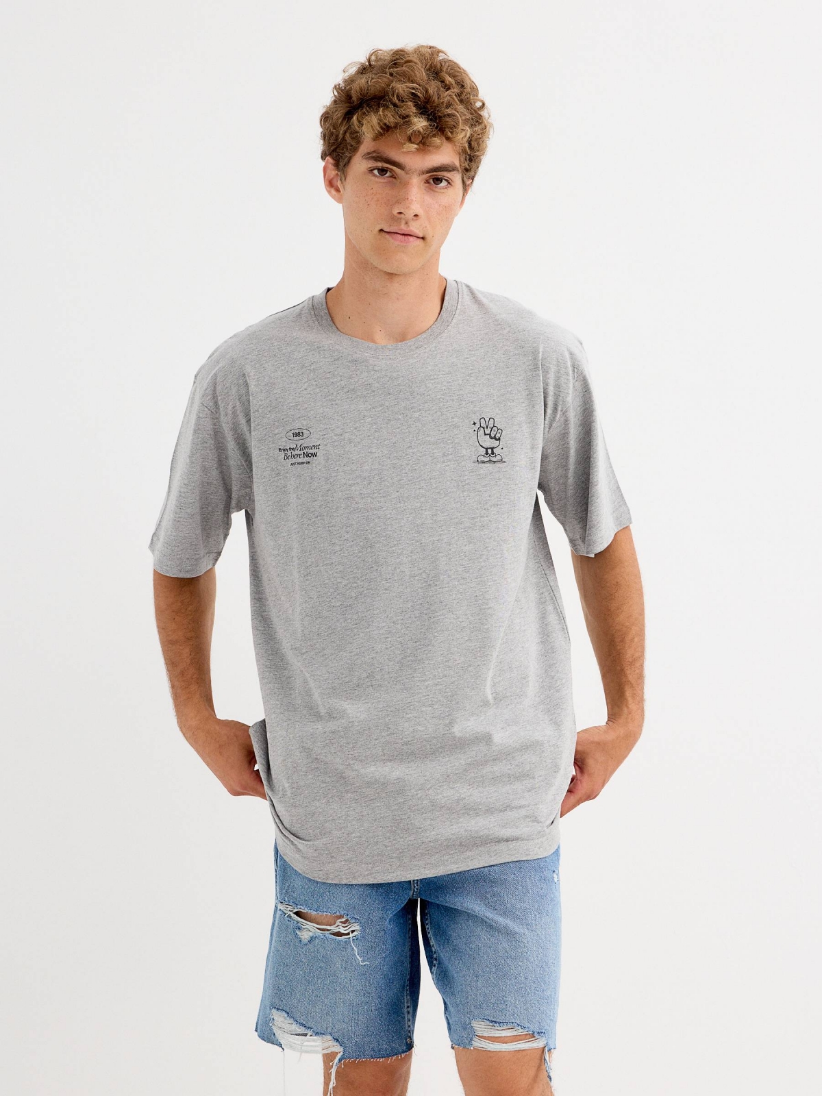 Camiseta Great Things melange medio vista media frontal