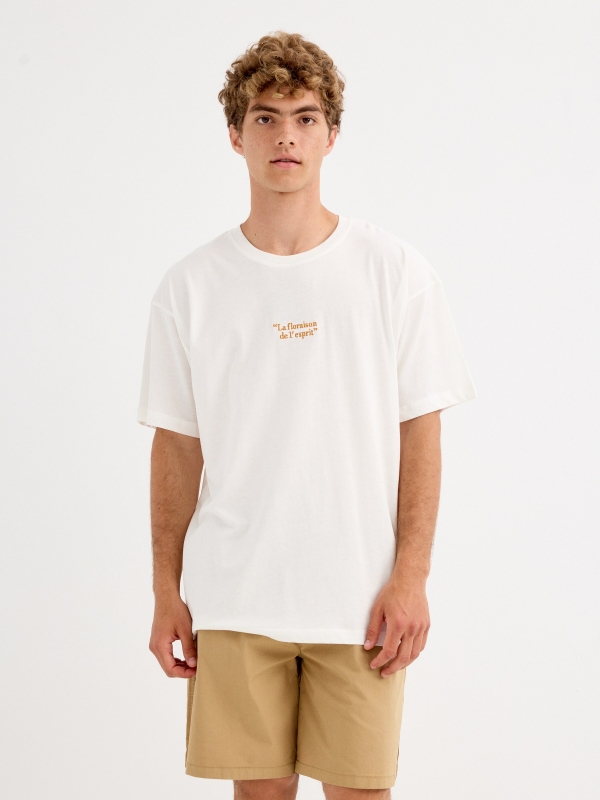 Camiseta La floraison de l'espirit blanco roto vista media frontal