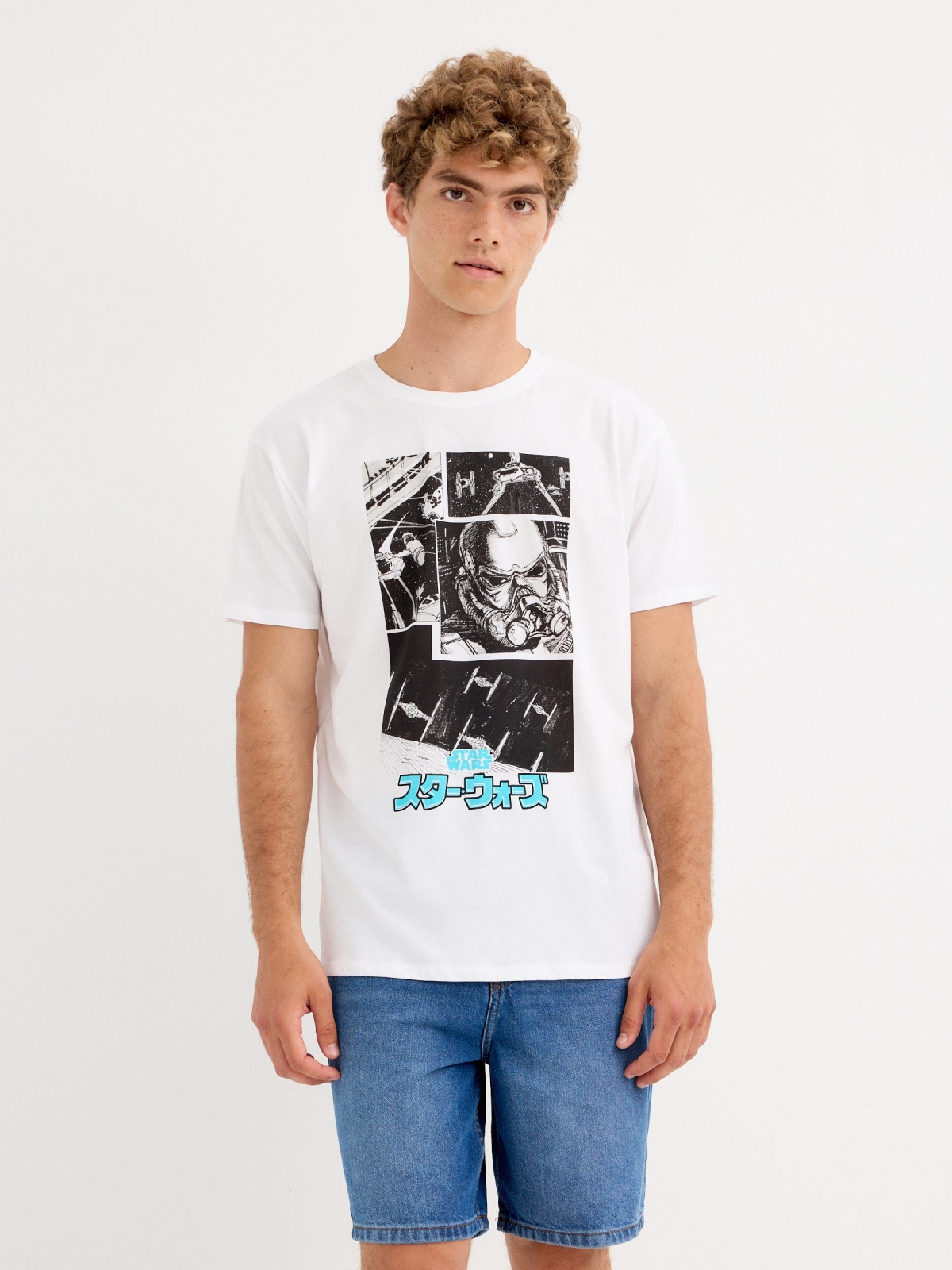 Star Wars T-shirt white middle front view