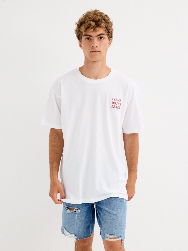 Clear Water Beach T-shirt white middle front view