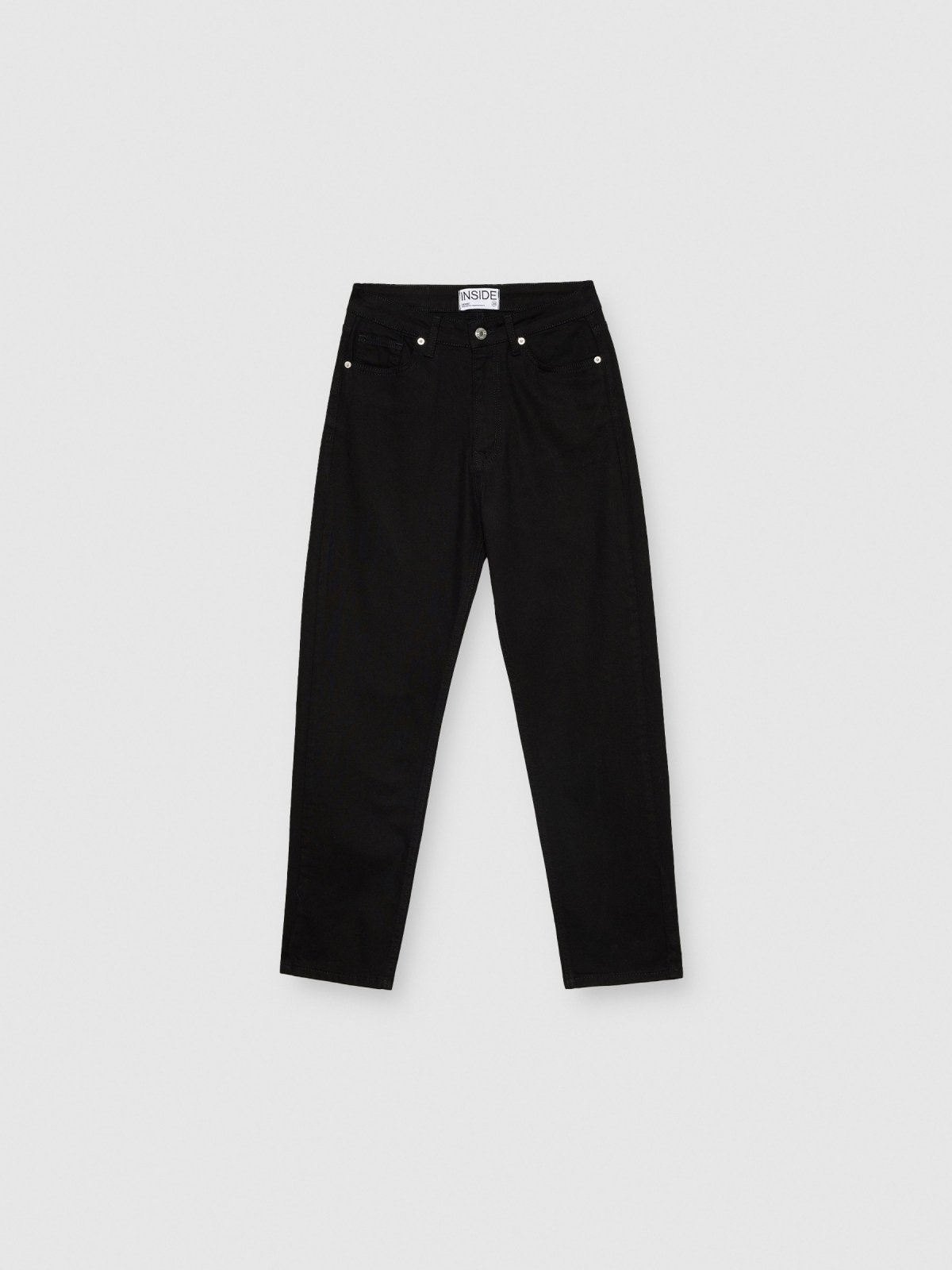 Mom jeans with five pockets black detail view