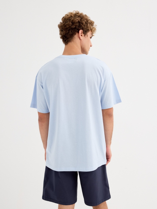 Camiseta Siesta Beach azul claro vista media trasera