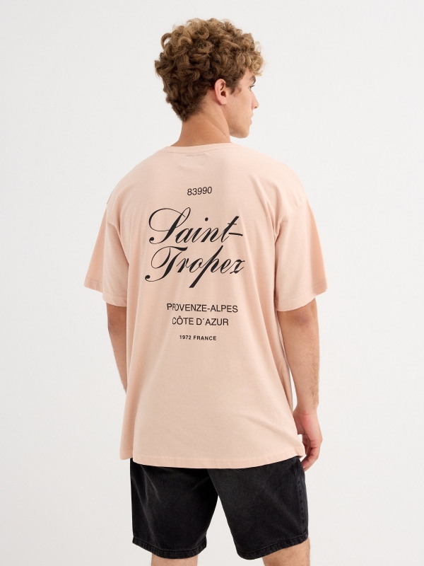 Camiseta de manga curta Saint-Tropez rosa nude vista meia traseira
