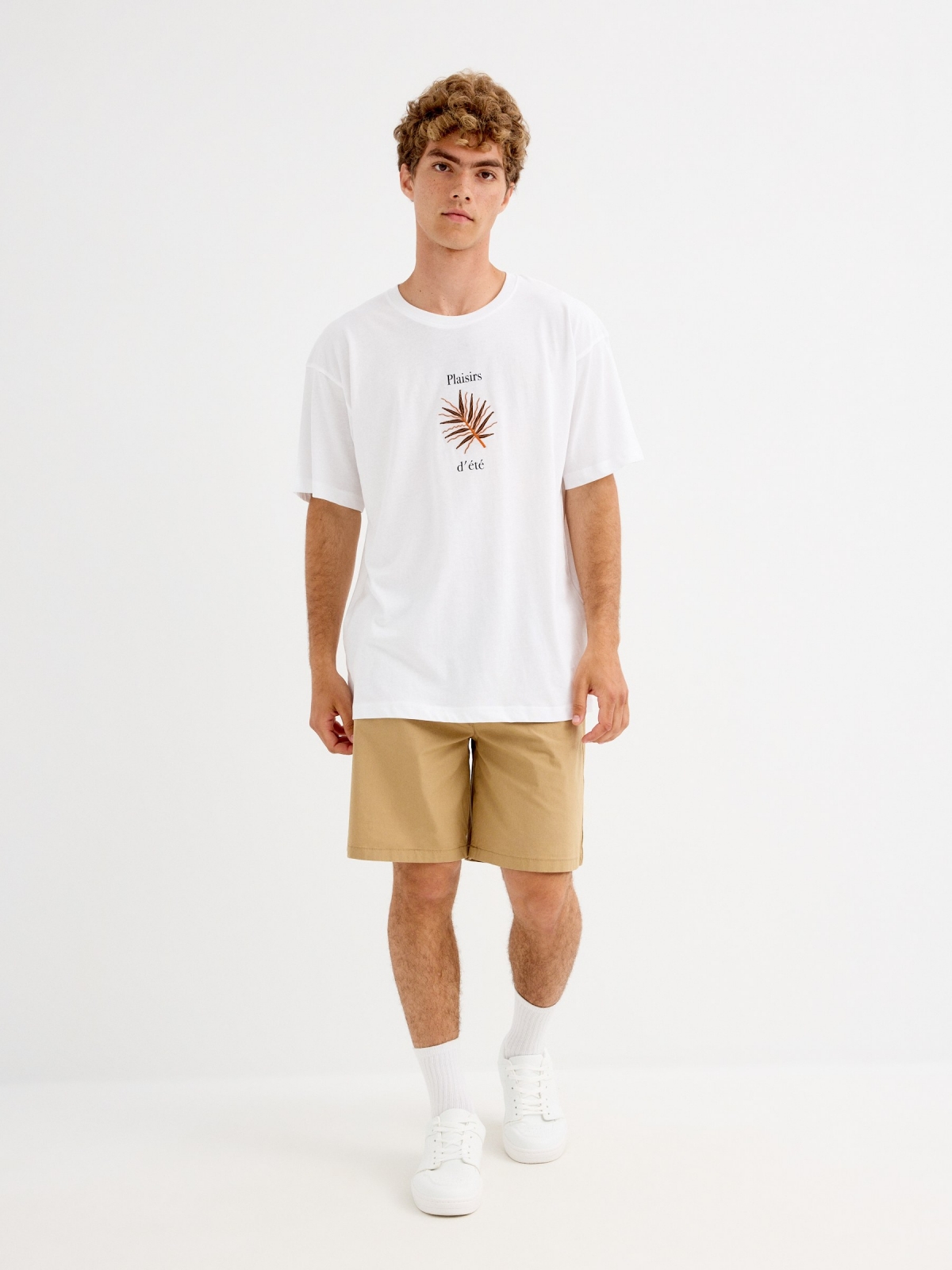 Camiseta manga corta Plaisirs d'été blanco vista general frontal