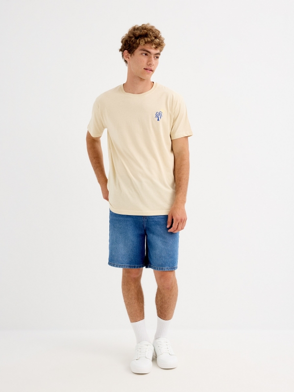 Palm tree t-shirt sand general front view
