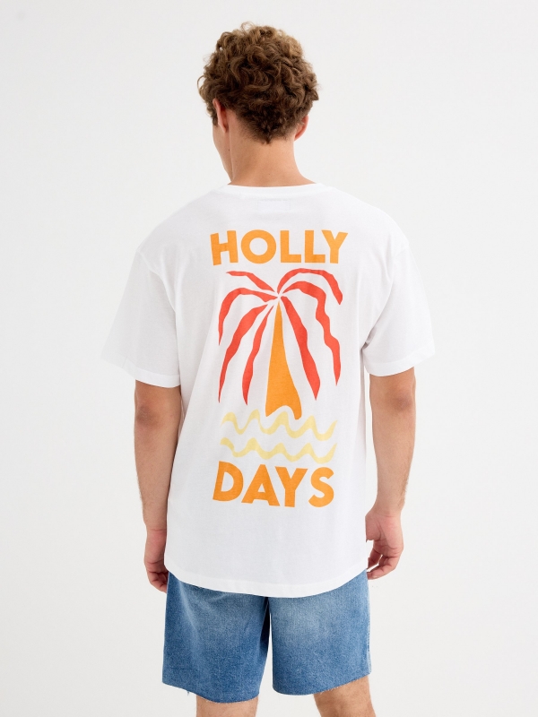 Camiseta Holly Days blanco vista media trasera