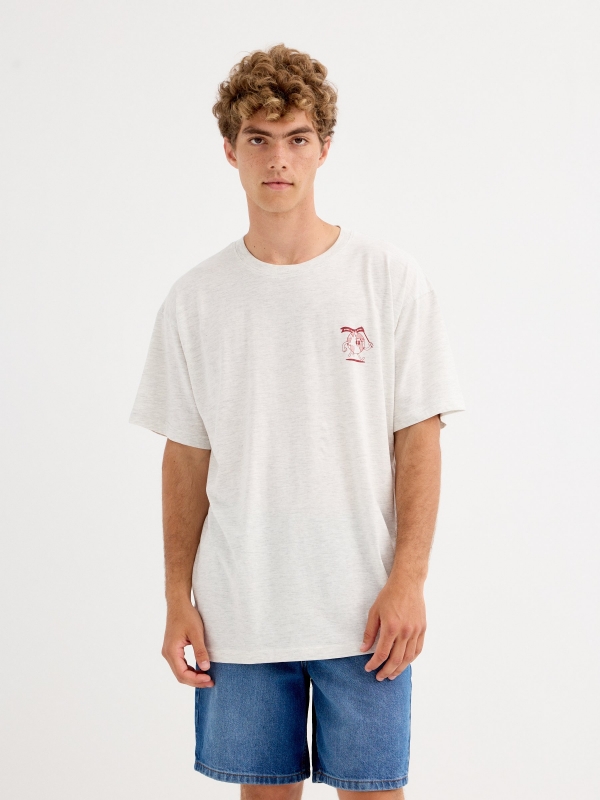 Camiseta Save the Planet melange claro vista media frontal