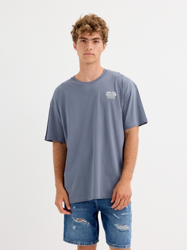 Sandwich T-shirt blue middle front view