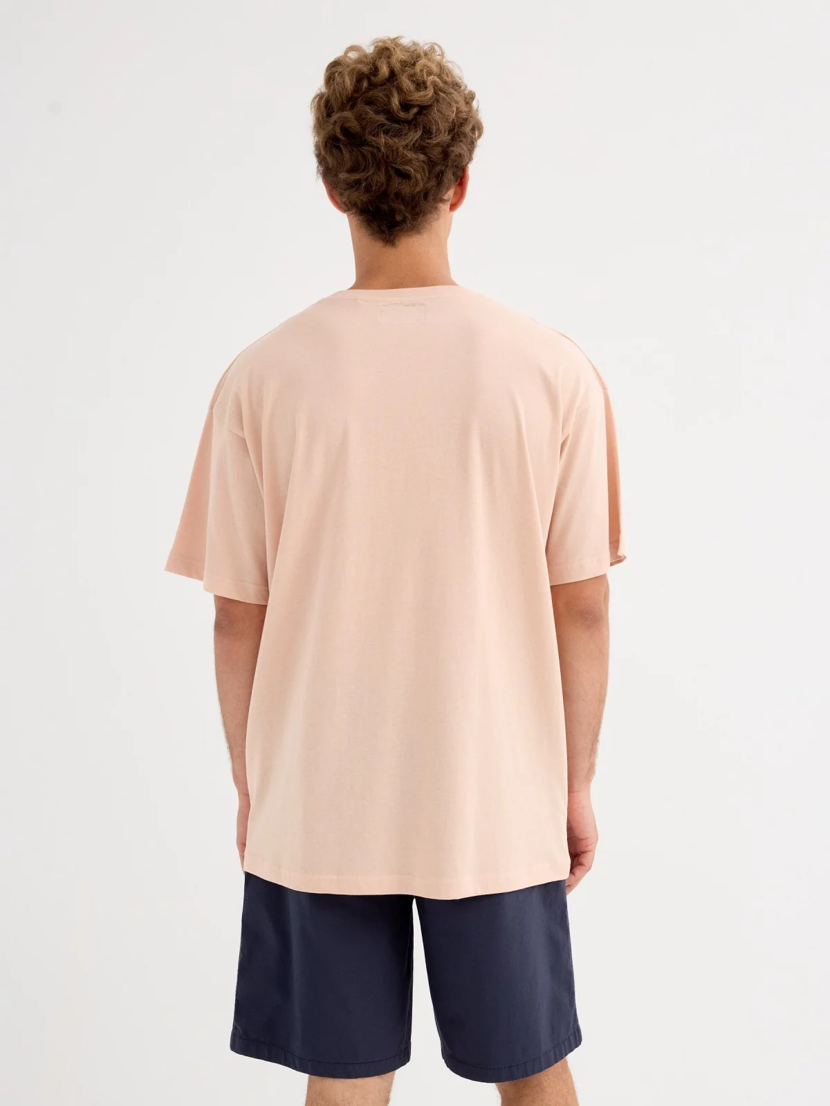 Short sleeve Paris t-shirt nude pink middle back view