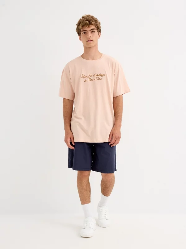 Short sleeve Paris t-shirt nude pink general front view