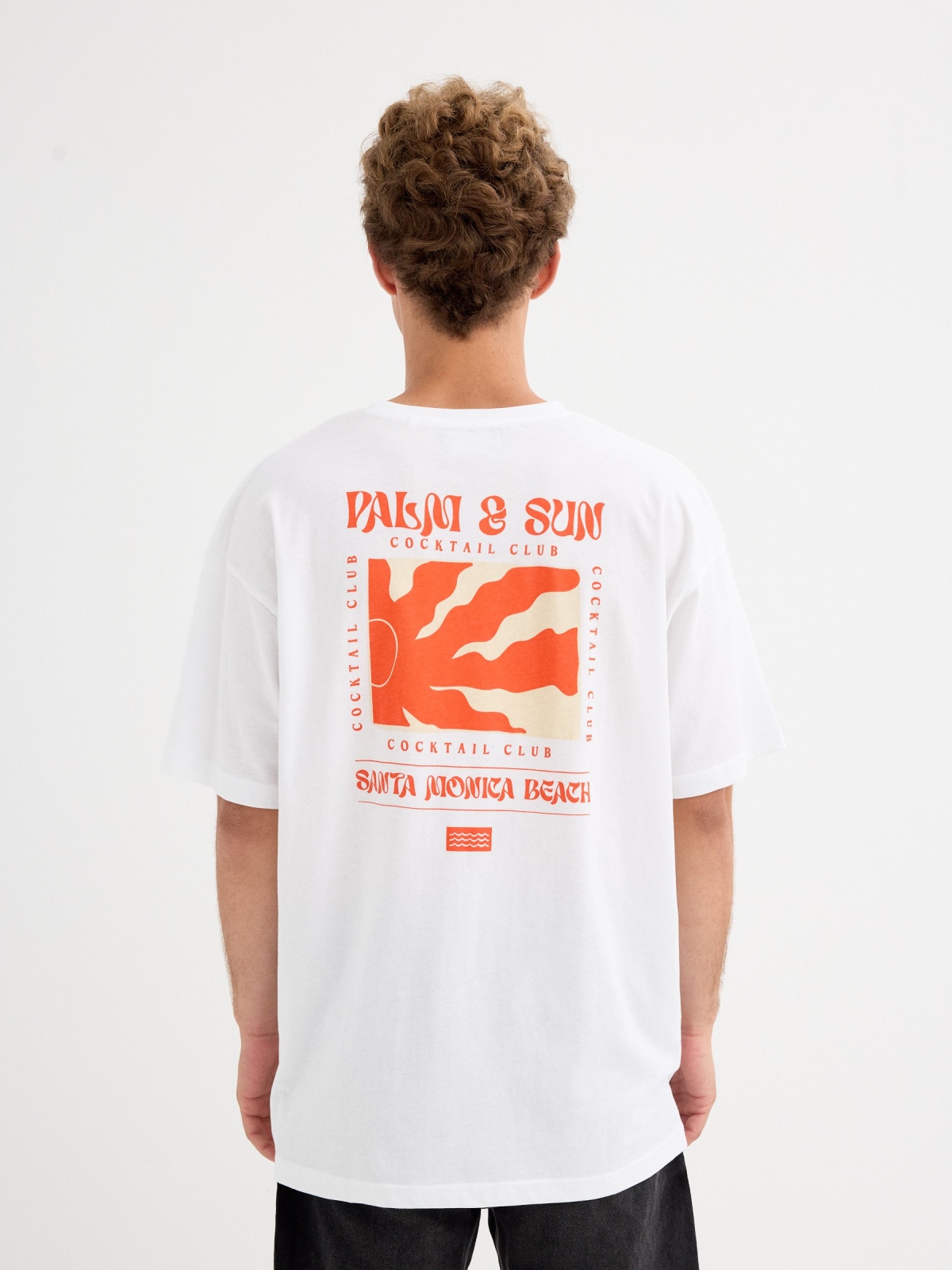 Palm & Sun T-shirt white middle back view