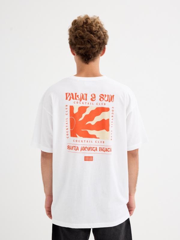 Palm & Sun T-shirt white middle back view