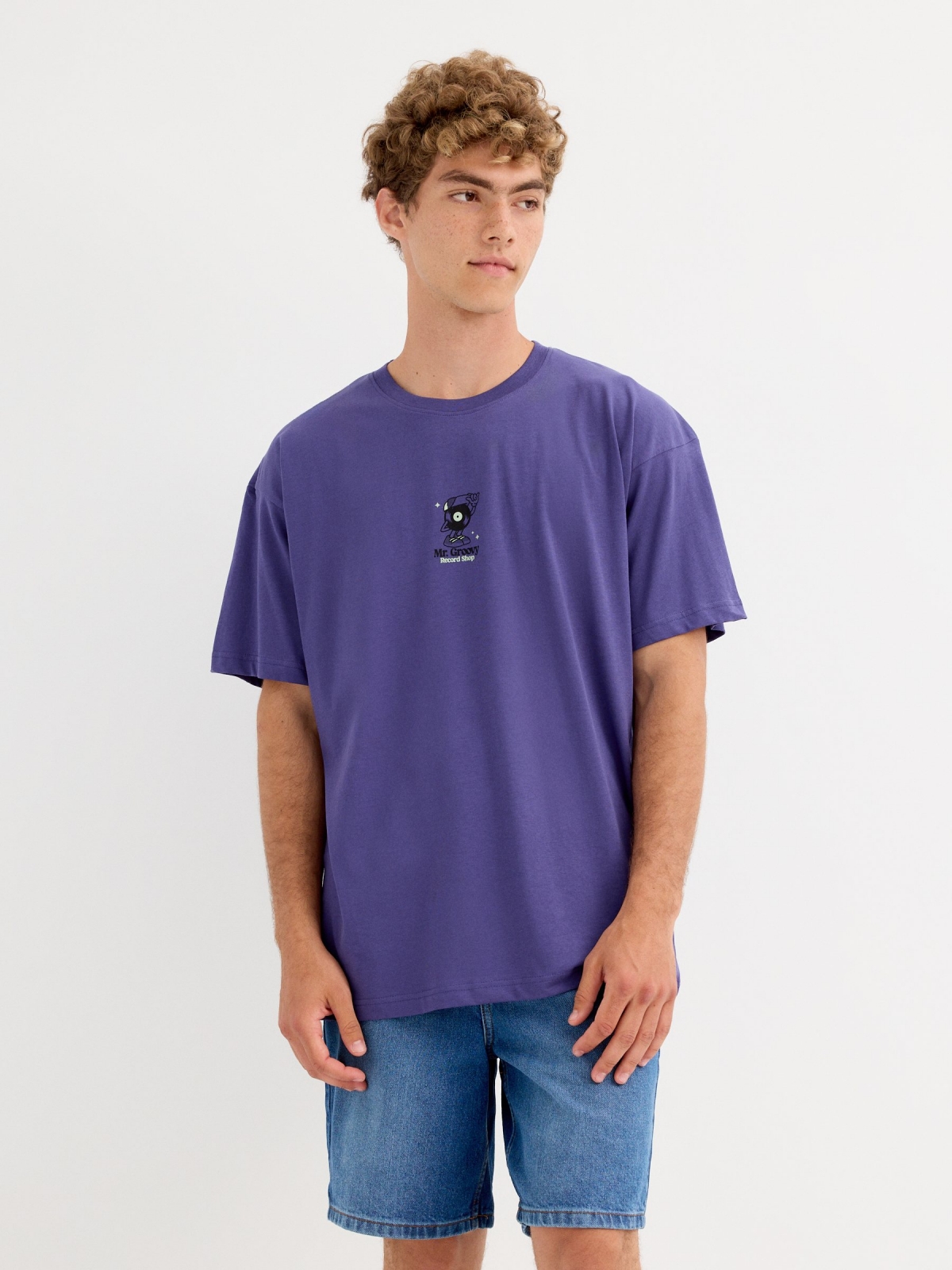 Mr Groovy T-shirt navy middle front view