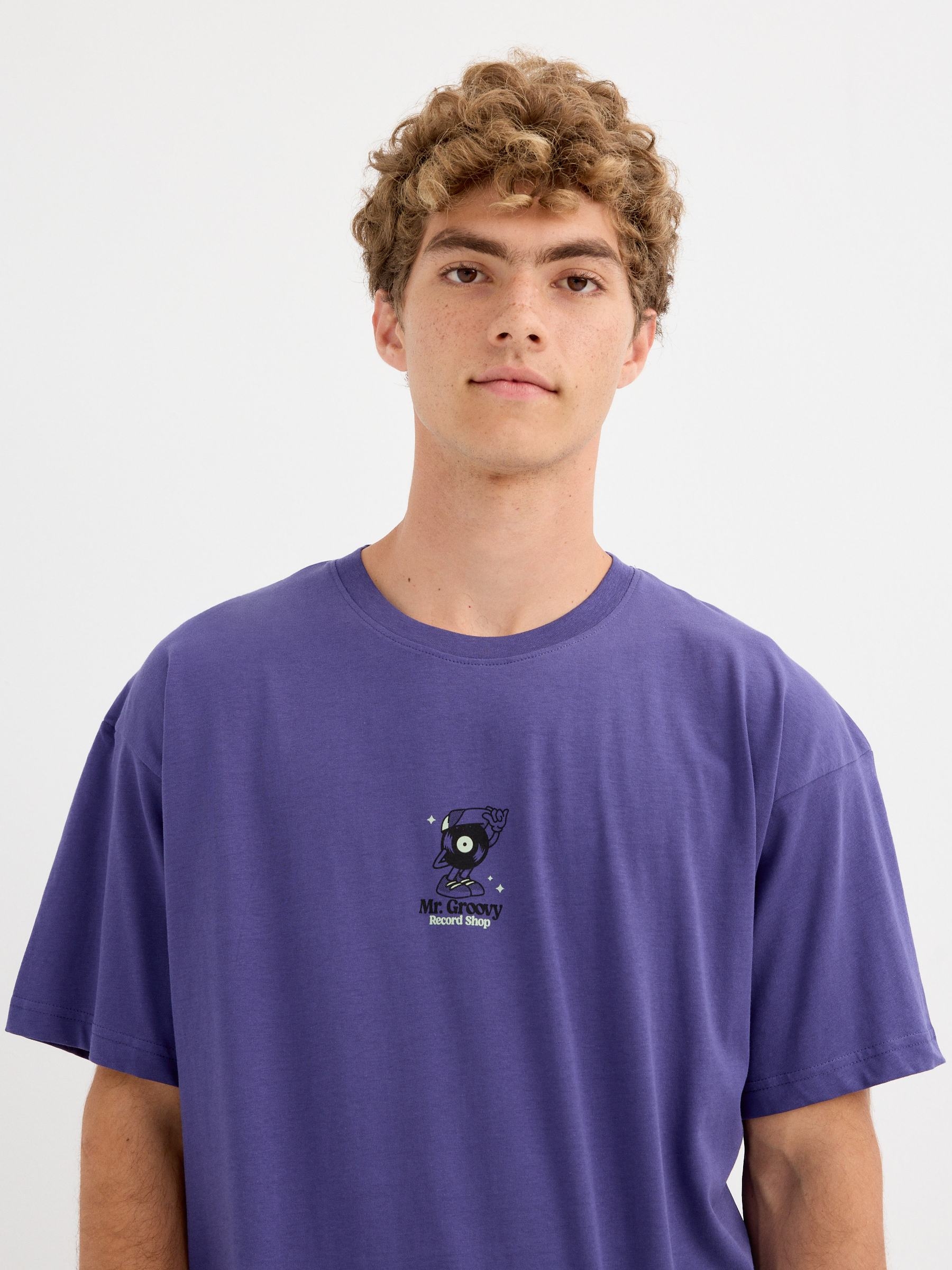 Camiseta Mr Groovy azul marino vista media frontal