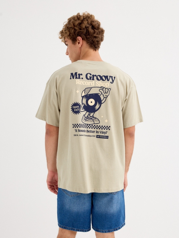 Mr Groovy T-shirt greyish green middle back view