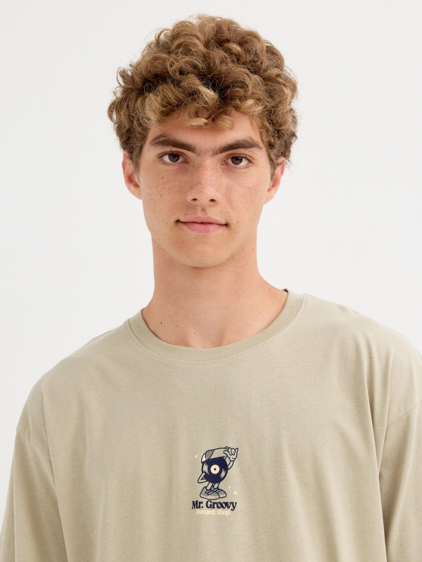 Mr Groovy T-shirt greyish green detail view