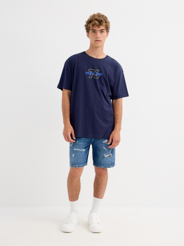 Camiseta Fresh Trip azul marino vista general frontal