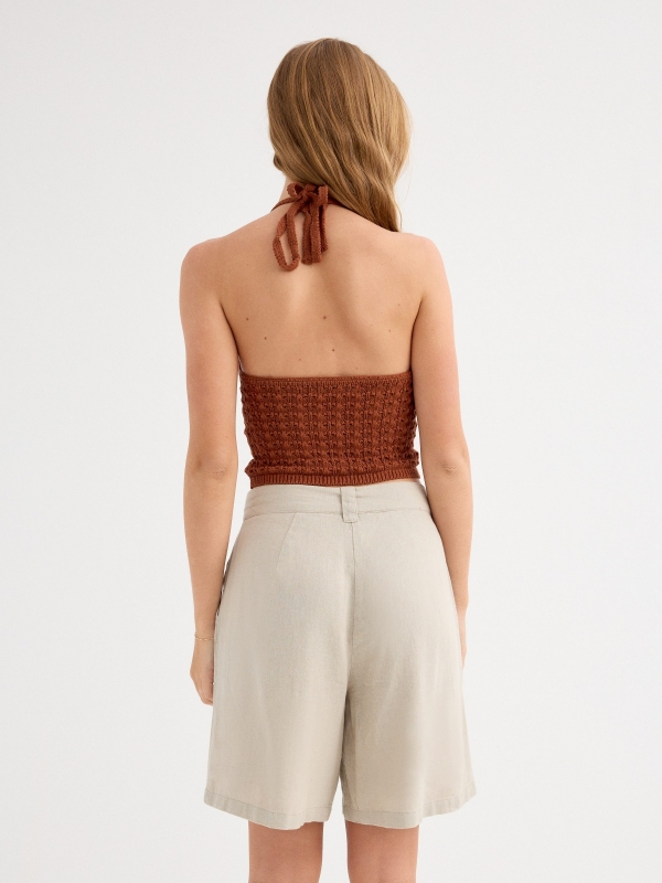 Bermuda taupe linen taupe middle back view