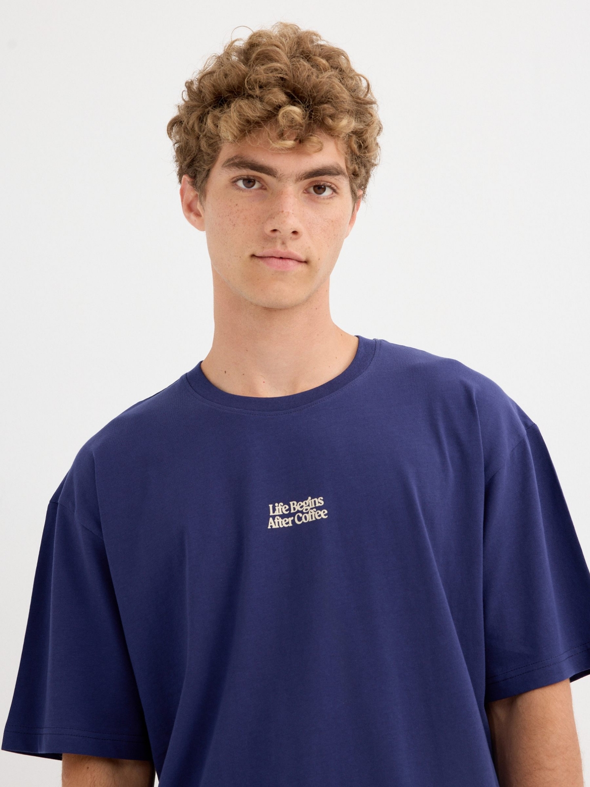 %Pto% Camiseta Coffee azul marino