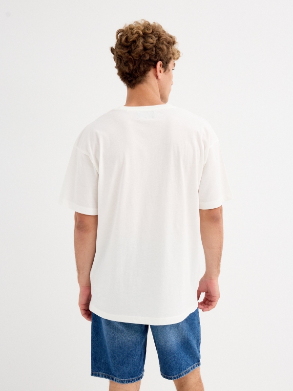 Camiseta manga corta Soleil blanco roto vista media trasera