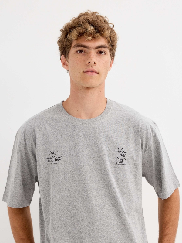 Camiseta Great Things melange medio vista detalle