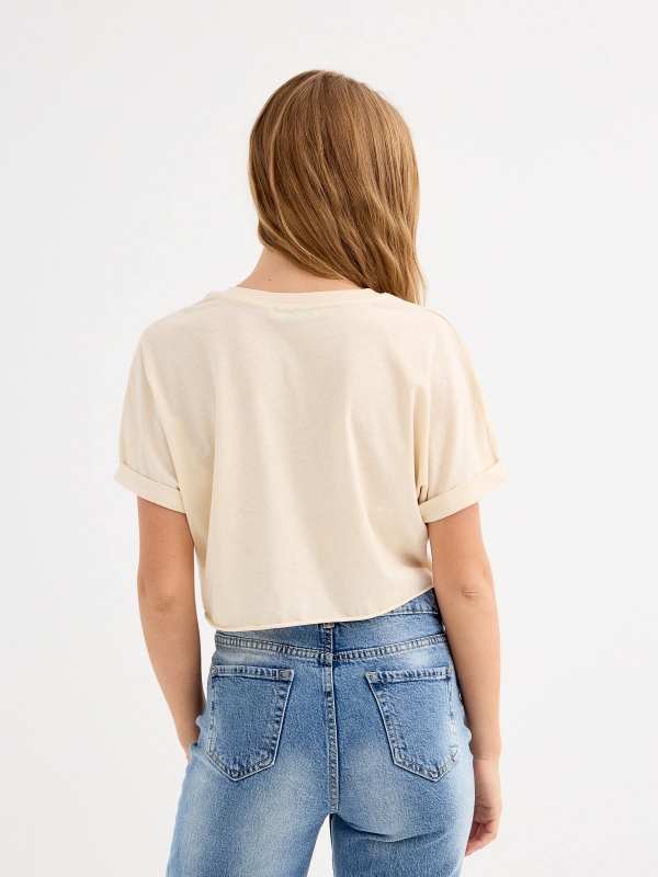Camiseta crop Chihuahuan arena vista media trasera