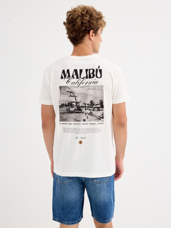 Camiseta manga corta Malibú blanco roto vista media trasera