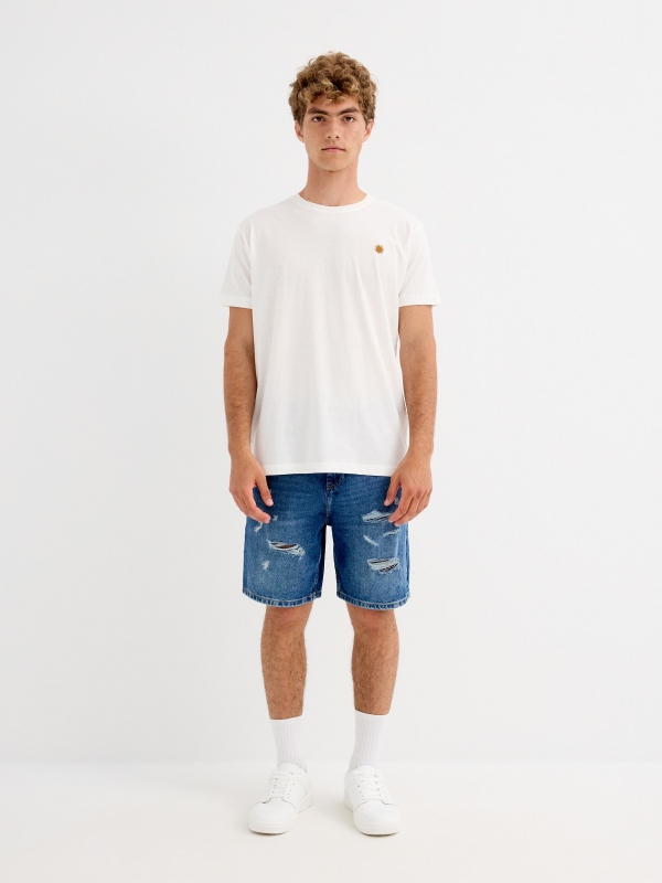 Short sleeve Malibu t-shirt off white front view