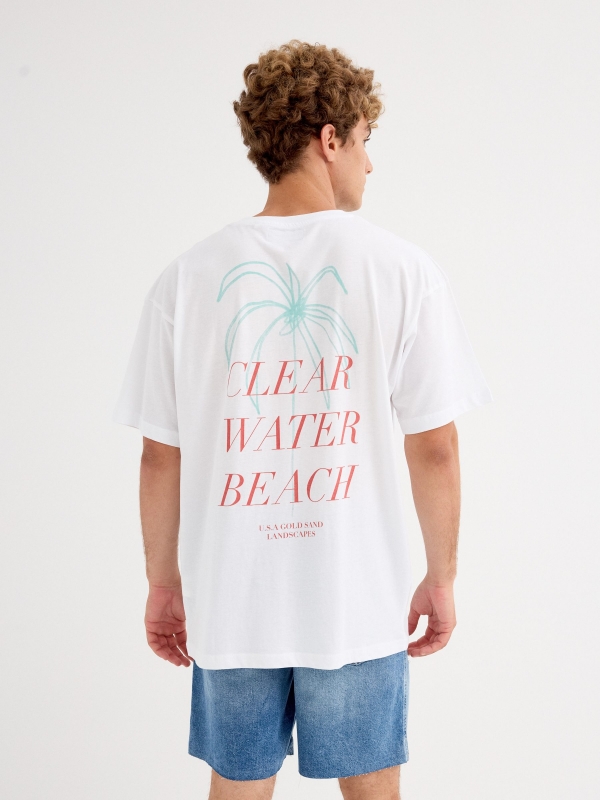 Clear Water Beach T-shirt white middle back view