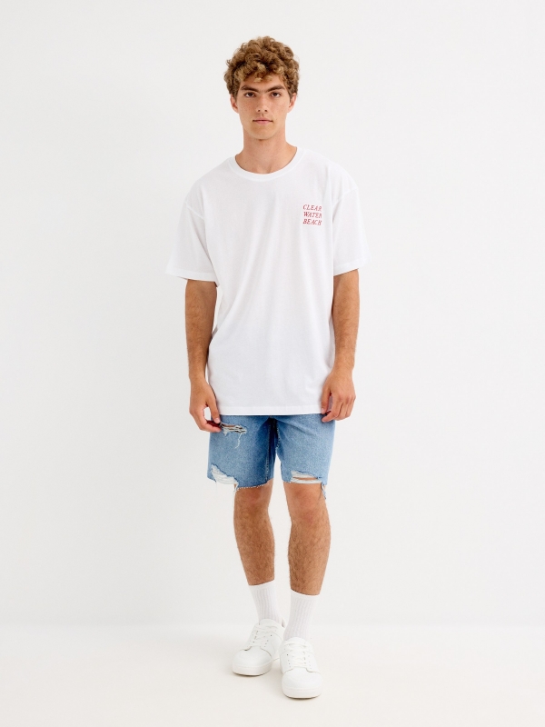 Clear Water Beach T-shirt white front view