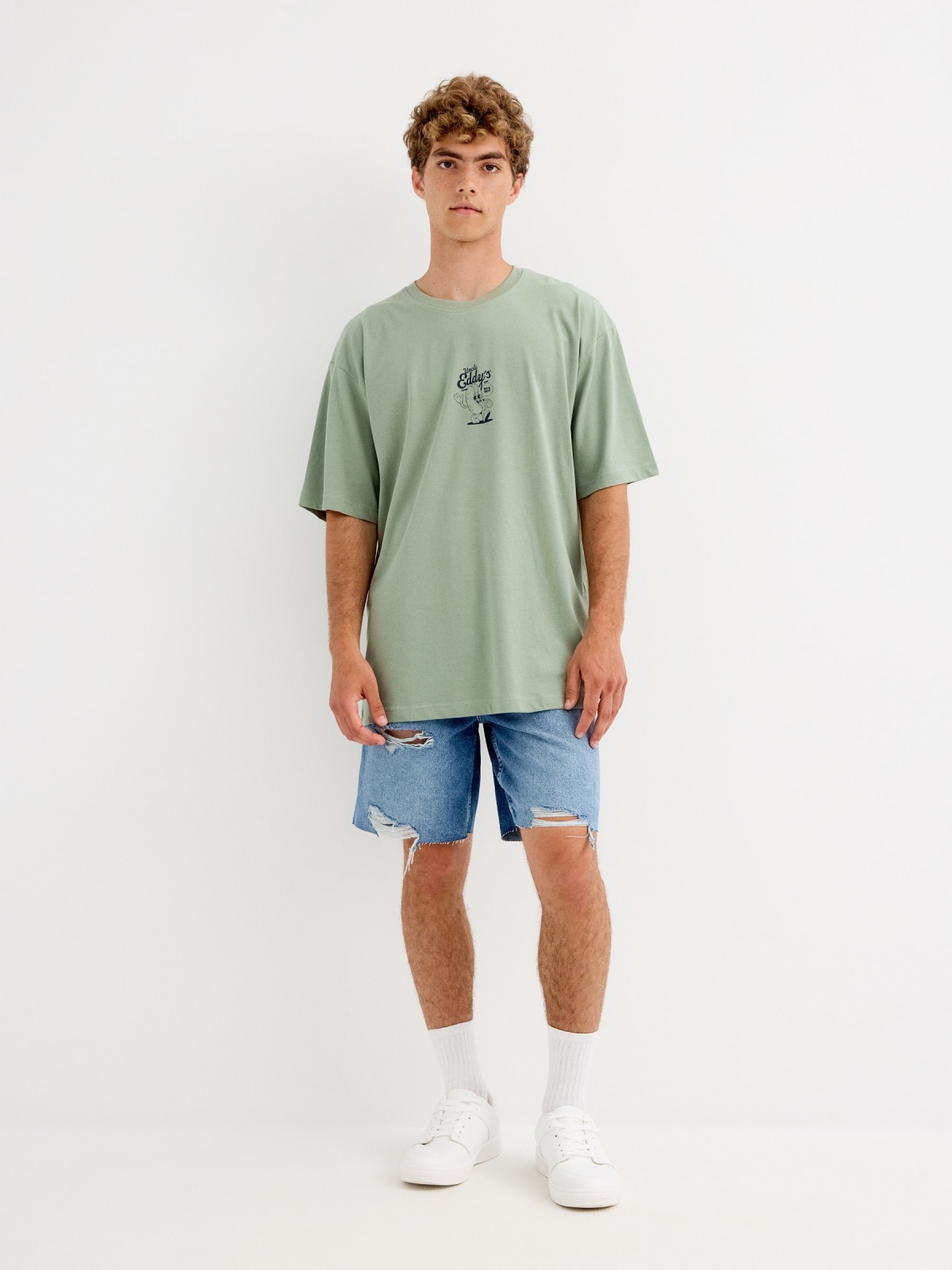 Uncle Eddy T-shirt greyish green front view