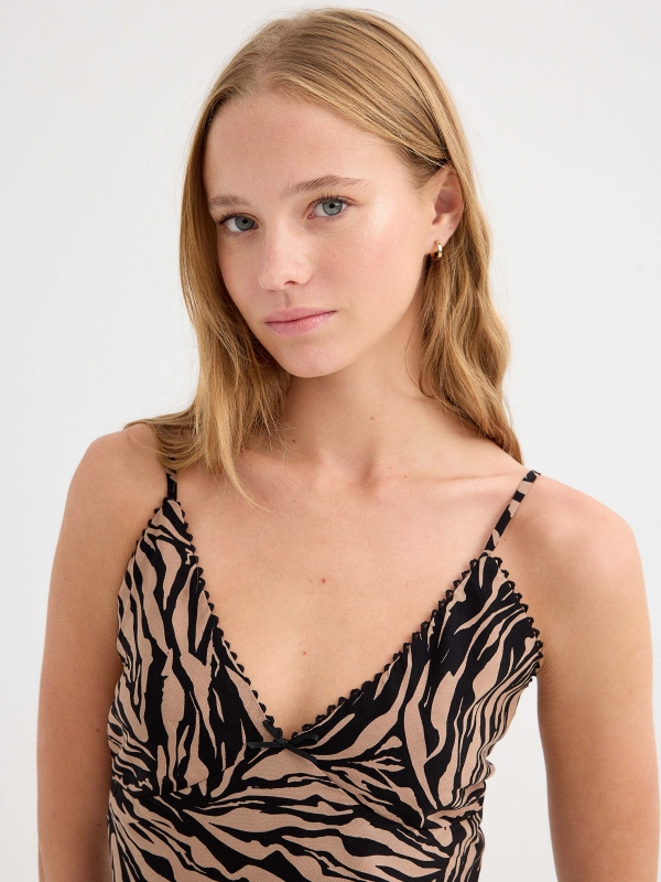  Vestido maxi animal print multicolor