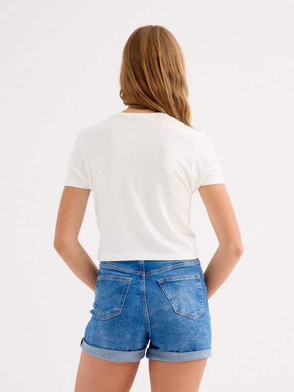 Short-sleeve cloud t-shirt off white middle back view