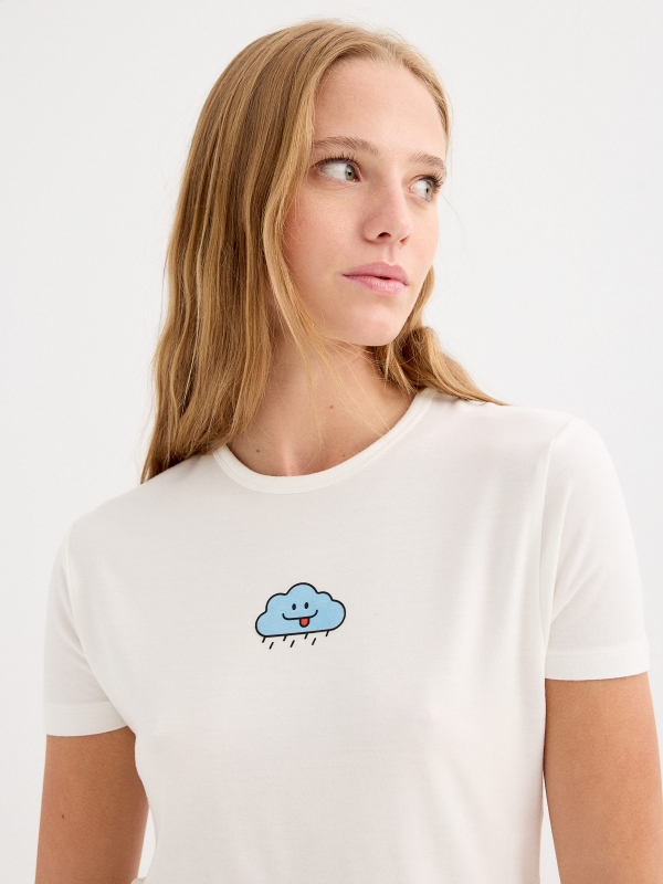 Short-sleeve cloud t-shirt off white detail view